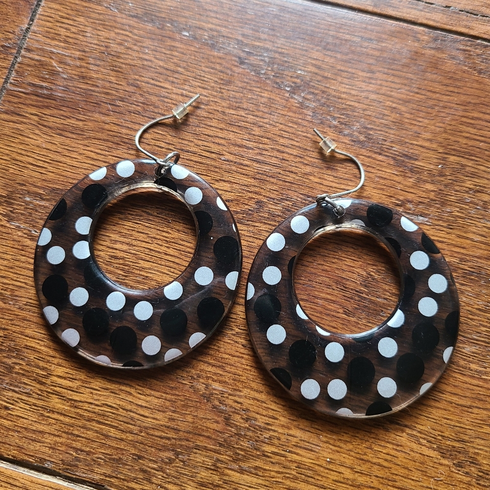 Claires Mod Style Polka Dot Earrings